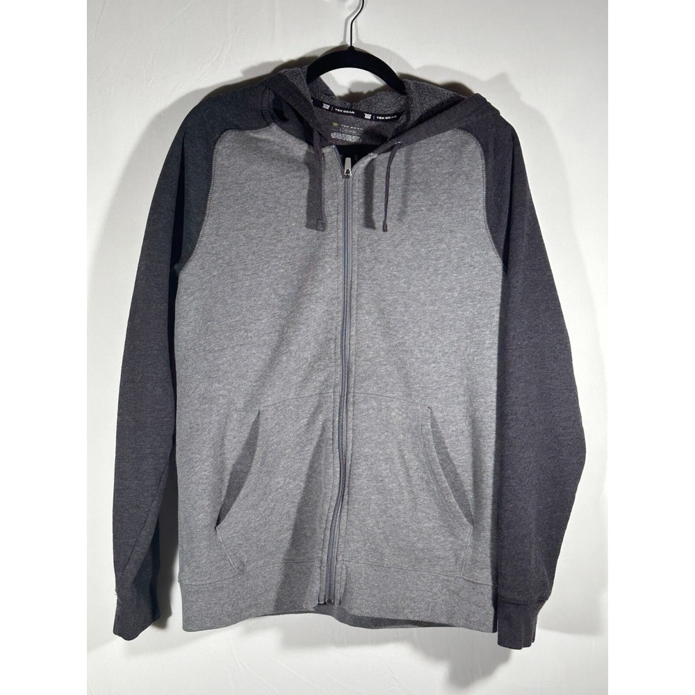 Tek Gear Full Zipper Fleece Gray dark gray Sweater Jacket Mens Size Small